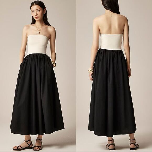 J. Crew Dresses & Skirts - NWT J CREW Strapless colorblock mixy dress in Natural